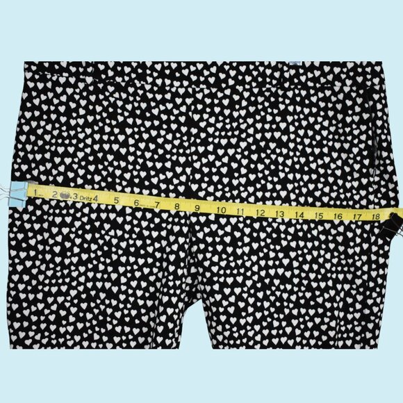J Crew Mercantile Winnie Pants Women's Size 14 Black with Hearts Crop Comfort - Picture 12 of 14